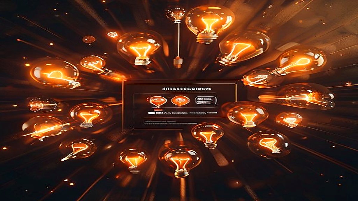 30 bulles d'idées rayonnant depuis un prompt central en explosion créative